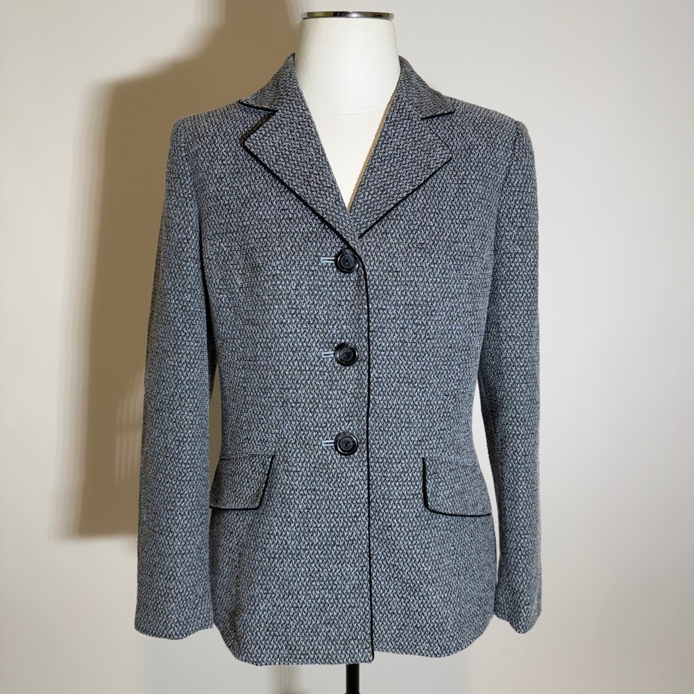 Collections for Le Suit Tweed Blazer Jacket Gray Womens Size 8 Career Corporate